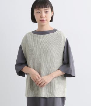 強撚ドライコットン 前後差ベスト(ライトグレー-F)