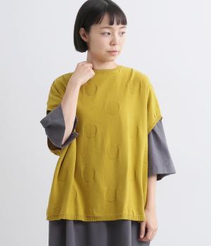 ドットジャカード ドロップ2wayベスト(マスタード-F)