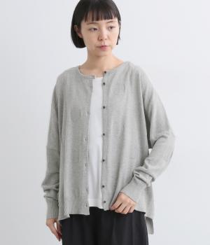 ドットジャカード 前後差カーディガン