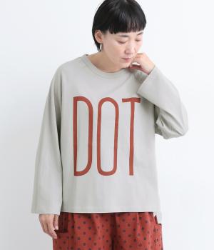 ラフィ天竺前後差ラグランDOTプリント長袖T