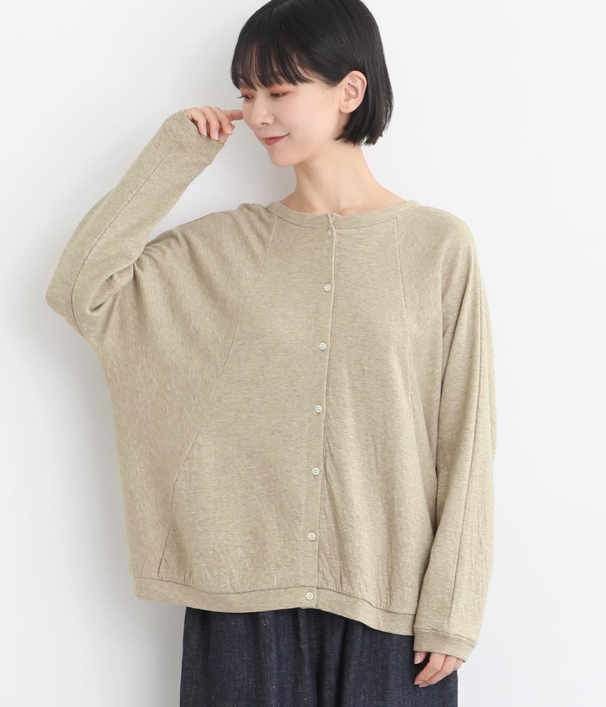 スーピマコットン接結2wayドルマンカーディガン(トップベージュ-F)