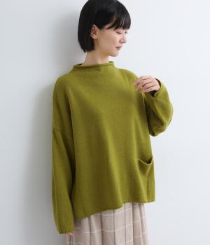 ラムナイロン ボトルネックワイドプルオーバー