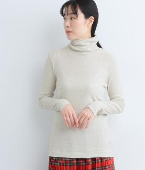 スーピマコットンフライスタートルネックロングTシャツ(オートミール-F)