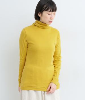 スーピマコットンフライスタートルネックロングTシャツ(マスタード-F)
