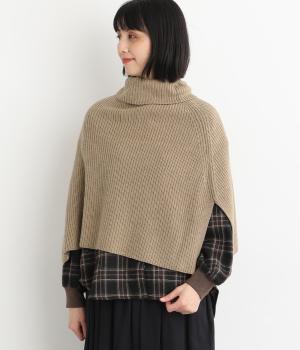 毛混バルギー 3way ショート丈ポンチョ