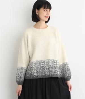 マシュマロヤーン 裾ジャカードラグランプルオーバー(オフホワイト-F)