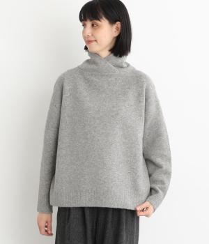 マシュマロヤーン ショールカラープルオーバー(トップグレー-F)