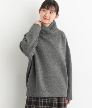 マシュマロヤーン ショールカラープルオーバー(トップチャコール-F)