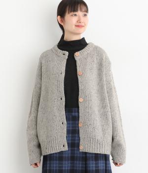 カラーネップ クルーネックカーディガン