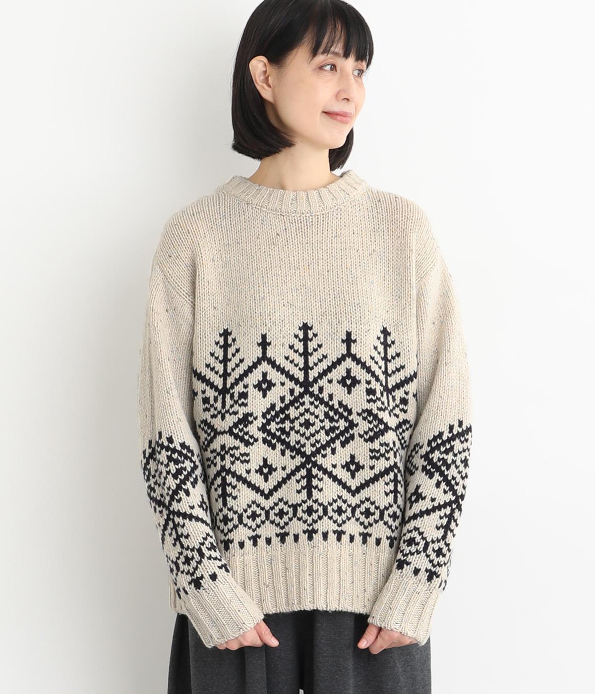 カラーネップ ジャカードプルオーバー(オフホワイト-F)