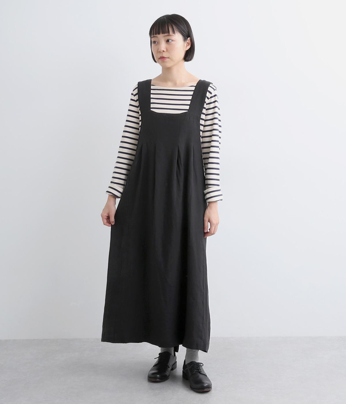 平織りリネンBACKクロスタックジャンパースカート（Bliss bunch）の