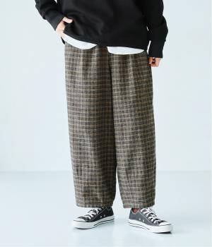 コットンツイードチェックバルーンパンツ(ベージュチェック-F)