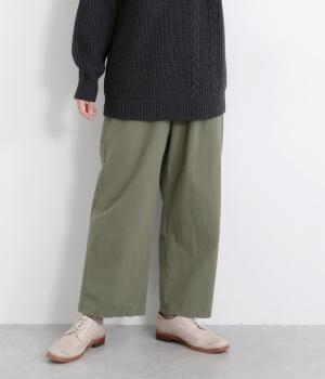 コットンストレートパンツ(カーキ-F)