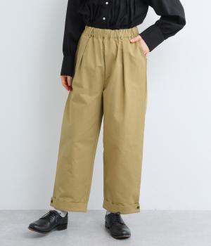 コットン折り返し裾パンツ