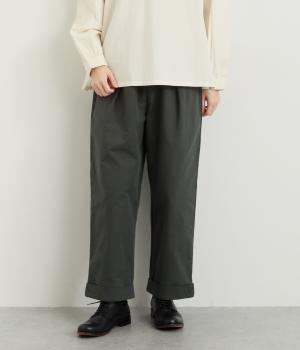 コットン折り返し裾パンツ(チャコール-F)