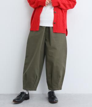 コットンギャバジンバルーンパンツ(グリーン-F)