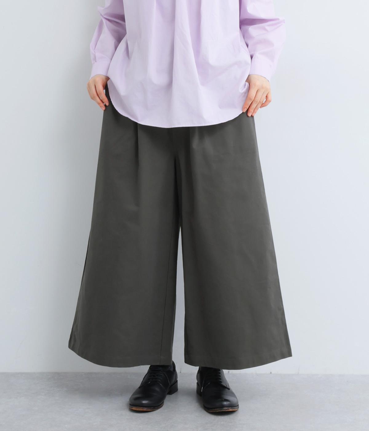 コットンギャバジンワイドパンツ(チャコール-F)