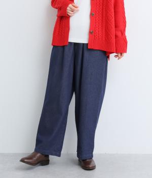 コットンデニムストレートパンツ