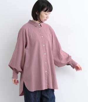 リネンコットンボリューム袖シャツブラウス