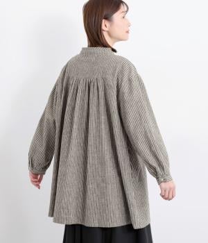 リネンコットンストライプチュニック