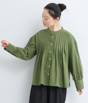 リネンコットンタックブラウス