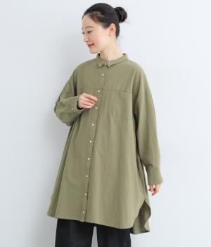 コットンシャツ襟チュニック