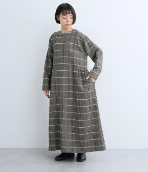 コットンリネンチェック2wayワンピース