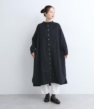 コットンギャバジン襟結びワンピース