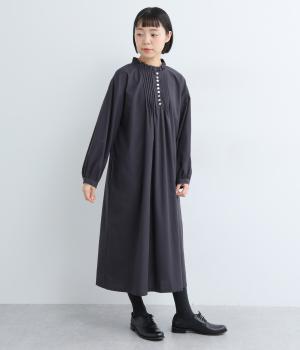 リネンコットンフリル襟ワンピース