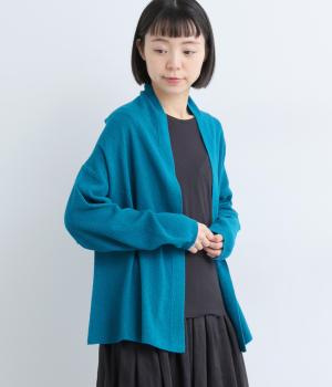 コットンニット鹿の子編みショート羽織