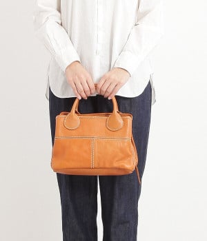 2wayハンドバッグ(ブラウン-ONESIZE)