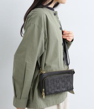 カウレザーメッシュ　お財布ショルダー