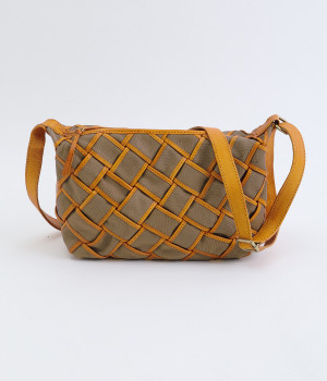 レザー×キャンバス　メッシュショルダー