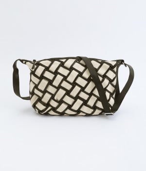 レザー×キャンバス　メッシュショルダー(ベージュ-ONESIZE)