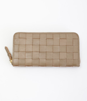 カウレザーメッシュ　ラウンドジップ長財布