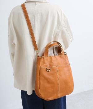 ヌメ×キャンバス2Wayハンドバッグ大