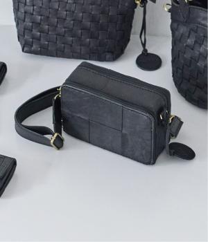 レザーメッシュお財布ショルダー(ブラック-F)