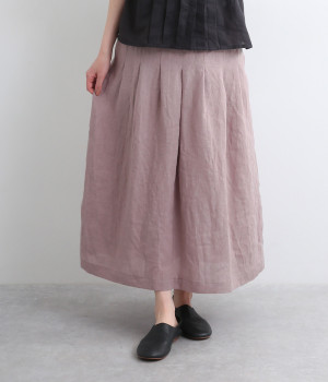 フレンチリネン　タックスカート