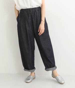 slone square デニムサルエル風パンツ　ナチュラル　サイズF slone square デニムサルエル風パンツ ナチュラル サイズF