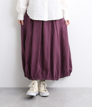 フレンチリネンバルーンスカート(パープル-ONESIZE)
