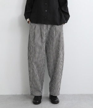サルエル風チェックロングパンツ