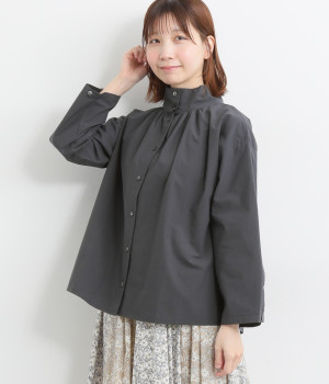 近江晒ハイネック2wayブラウス