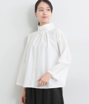 近江晒ハイネック2wayブラウス(オフ-ONESIZE)