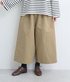 コットンリネンナイロンガウチョパンツ