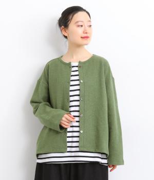 圧縮ニットカーディガン(グリーン-F)