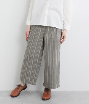 手織ストライプヨークパンツ