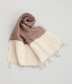 オーガニックコットン手織リネンストール