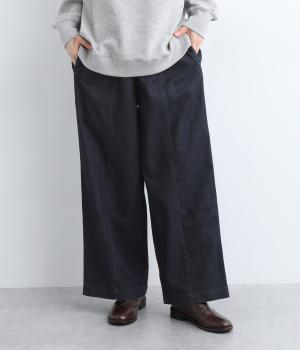 オーガニックコットン10ozデニムnamasteパネルパンツ(ダークデニム-ONESIZE)
