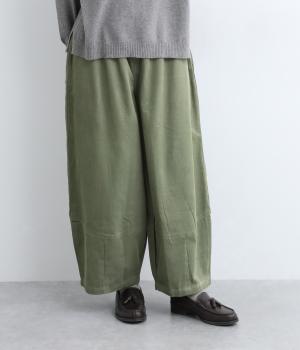 オーガニックコットンコーデュロイひかりコクーンパンツ(ペールグリーン-ONESIZE)