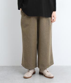 コットン糸染バックツイル綾織シサムノガウチョパンツ